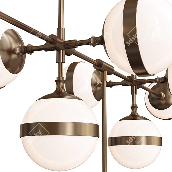 Elegant Brass Peggy Chandelier: Stunning Illumination in 9 Lamps 3D model image 5