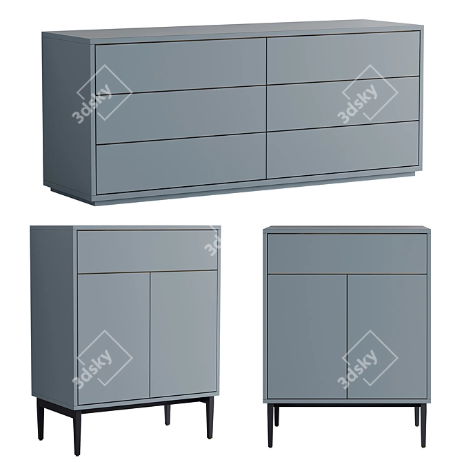 Customizable Pixel Cabinet Chest 3D model image 3