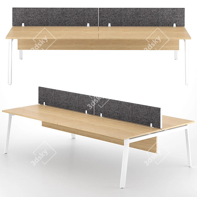 Sleek Office Workstation Desk 3D model image 1