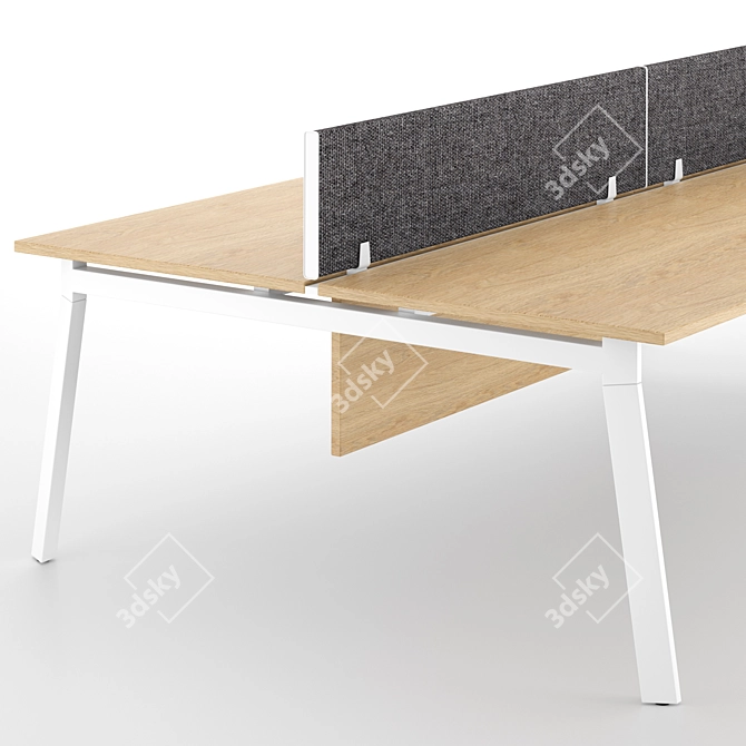 Sleek Office Workstation Desk 3D model image 3