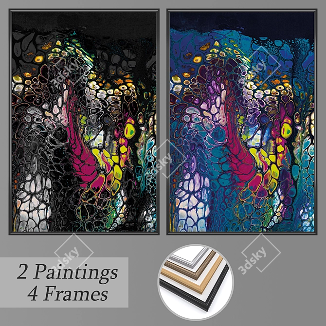 Exquisite Wall Art Set with Versatile Frames 3D model image 1