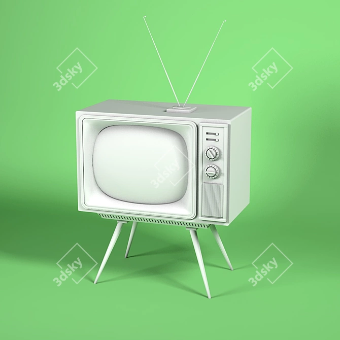 Vintage Television Set 3D model image 1