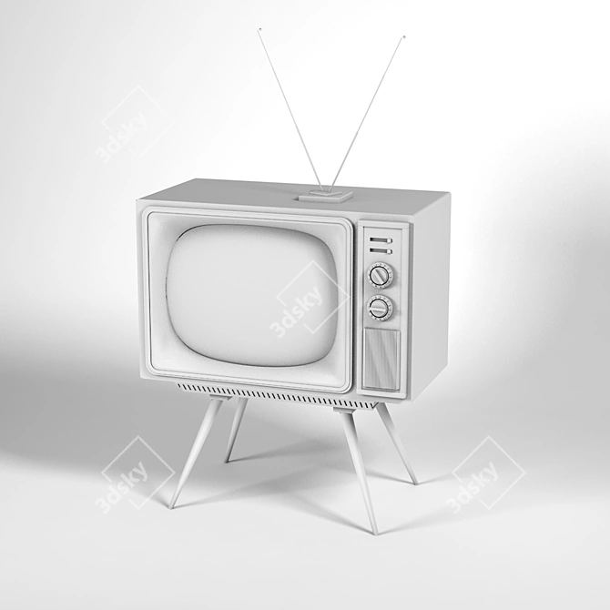 Vintage Television Set 3D model image 3