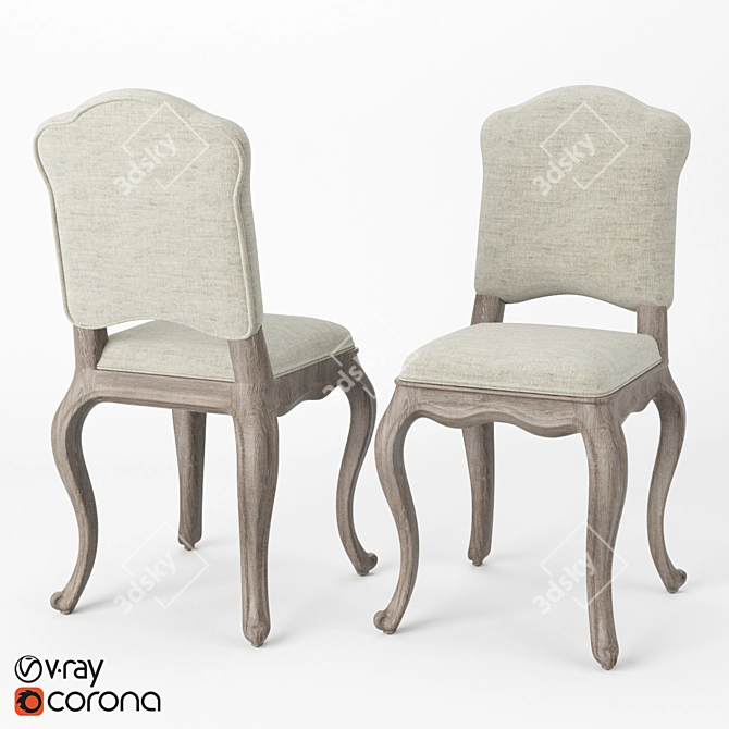 Elegant Classic Chair 3D model image 1