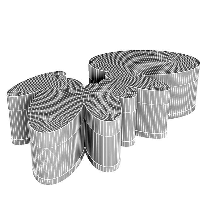 Minimalist Metal Glass Coffee Table 3D model image 4