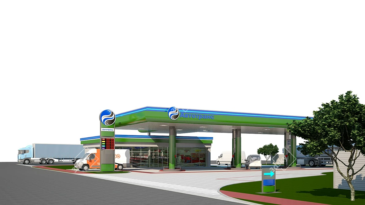 Convenient Fuel Stop 3D model image 1