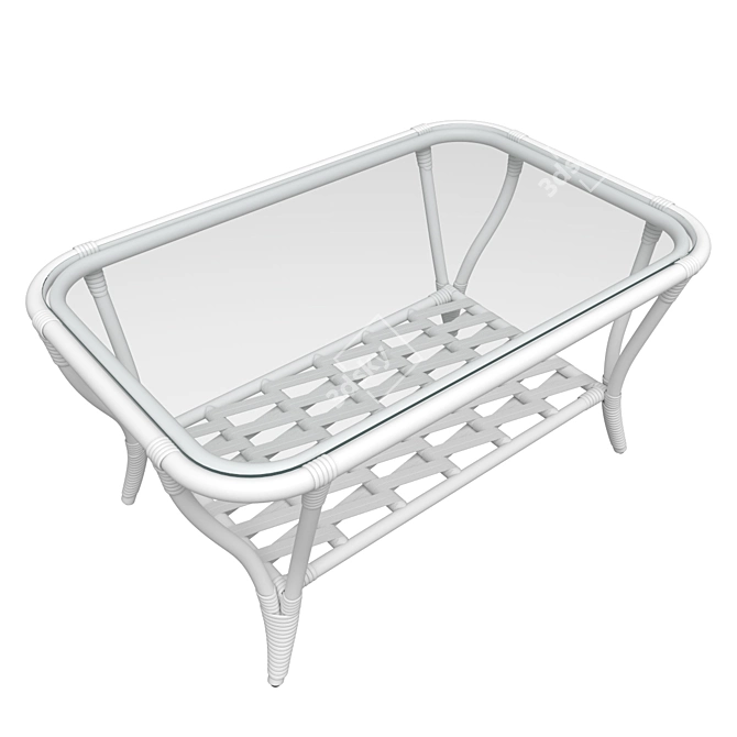 Spanish Elegance: Crampton Rattan Coffee Table 3D model image 1