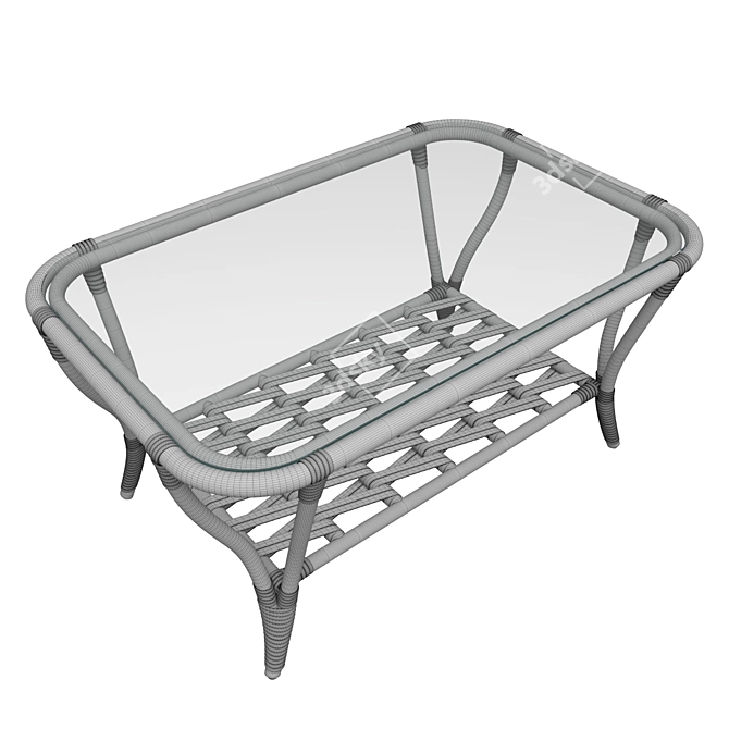 Spanish Elegance: Crampton Rattan Coffee Table 3D model image 5