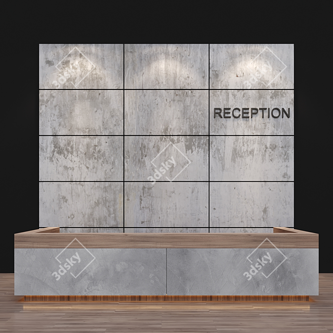 Modern Reception Desk 3D model image 1