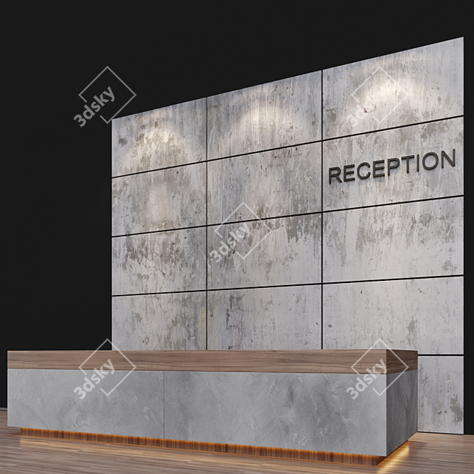 Modern Reception Desk 3D model image 2