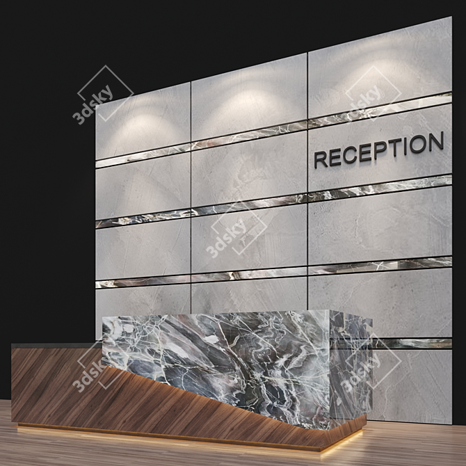 Sleek Reception Desk 3D model image 2