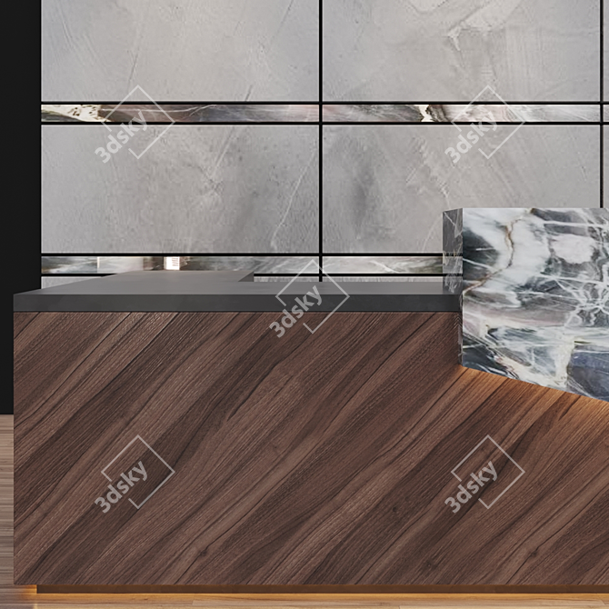 Sleek Reception Desk 3D model image 3