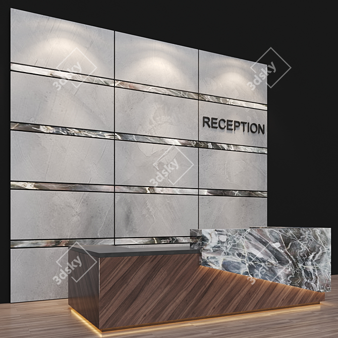 Sleek Reception Desk 3D model image 4