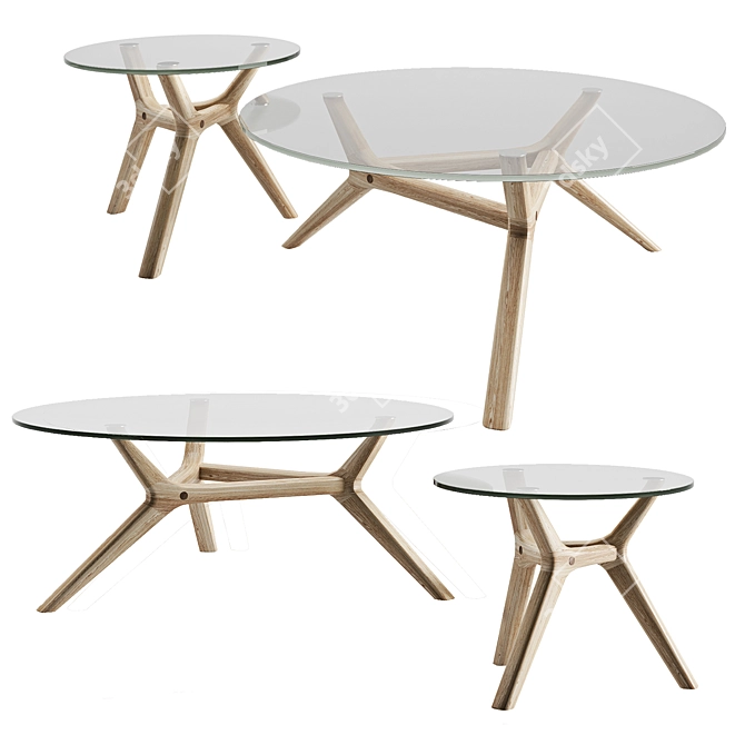 Elegant Maricielo Coffee Tables 3D model image 1