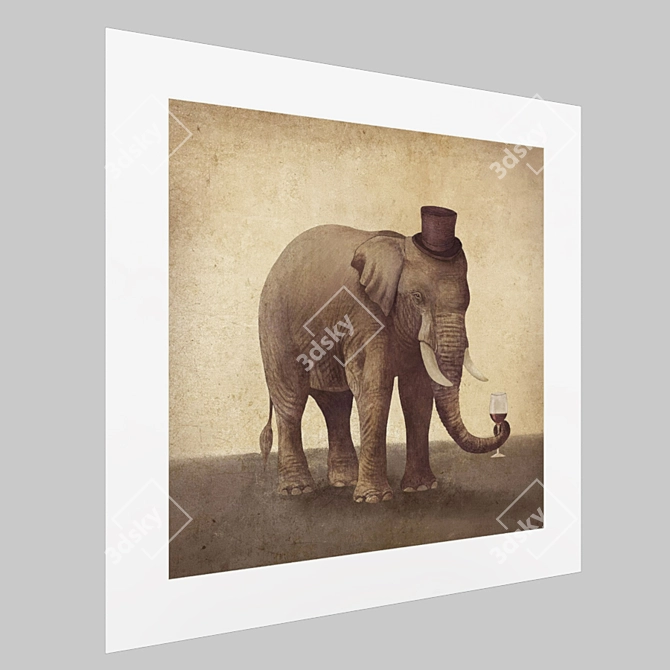 Elegant Vintage Wall Art 3D model image 2