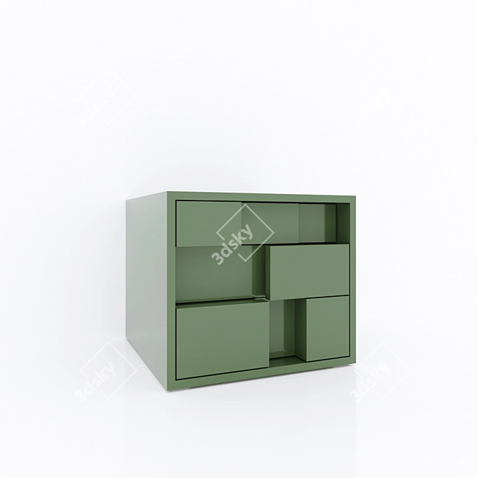 Sleek 4-Drawer Manhattan Set 3D model image 1