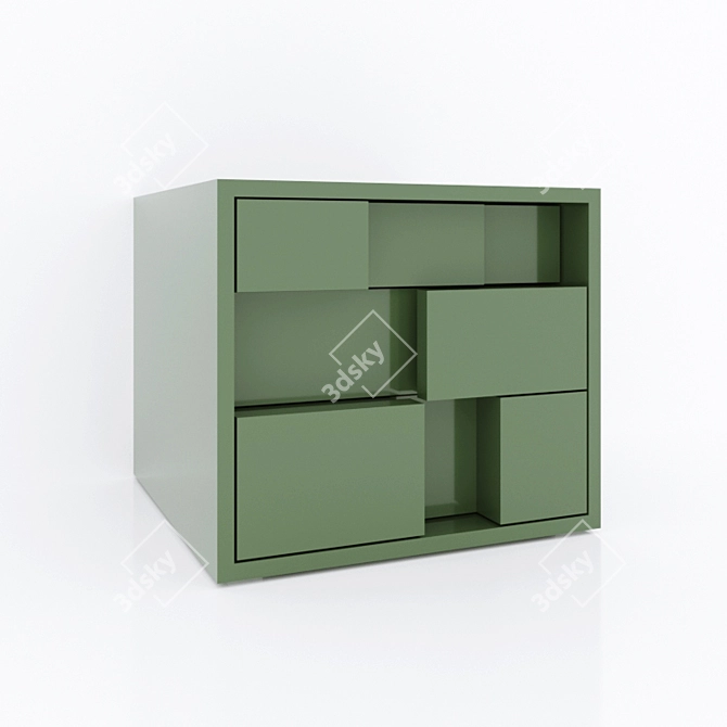 Sleek 4-Drawer Manhattan Set 3D model image 3