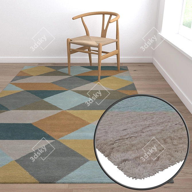 Luxury Carpet Set: High-Quality Textures - 3 Variants 3D model image 5