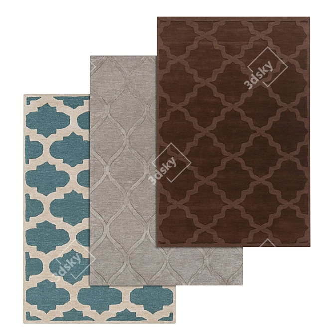 Luxury Rug Set: High-Quality Textures - 3 Variations 3D model image 1