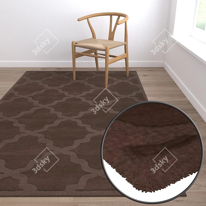 Luxury Rug Set: High-Quality Textures - 3 Variations 3D model image 5