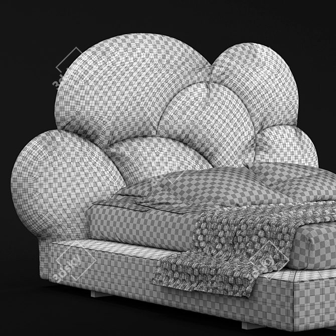 Elegant Fabric Bed by Erba Italia 3D model image 3