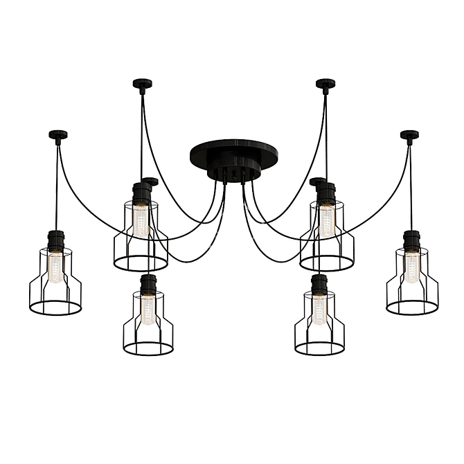 Edison Spider Pendant Light 3D model image 1