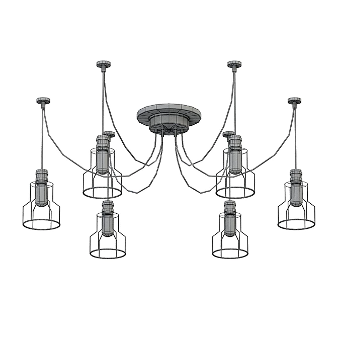 Edison Spider Pendant Light 3D model image 2