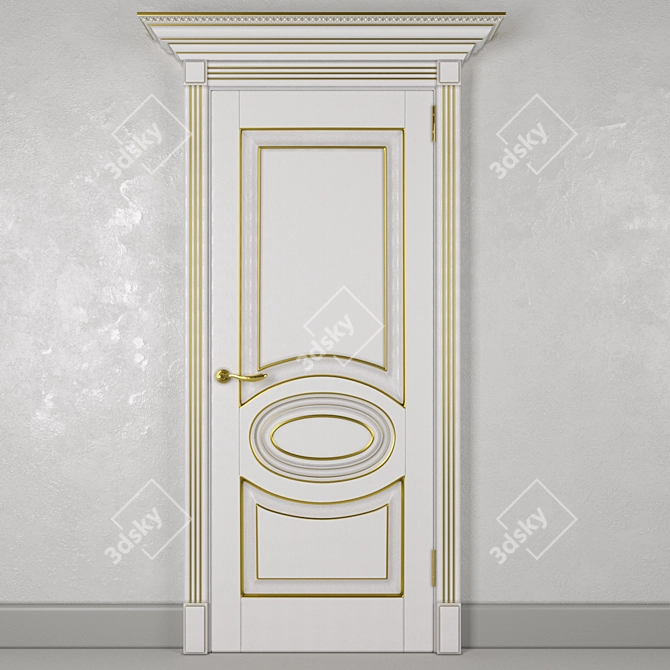 Elegant Classic Door 3D model image 1