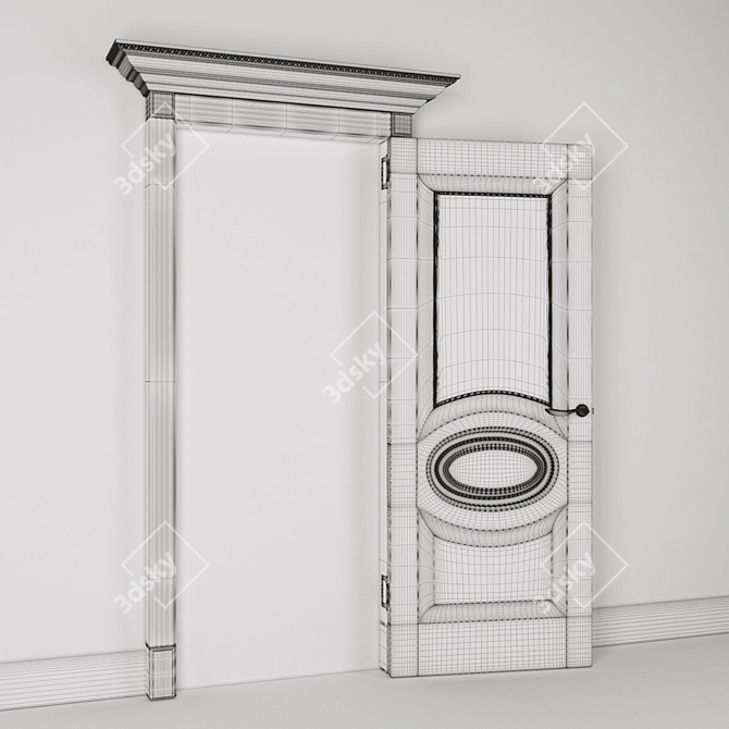 Elegant Classic Door 3D model image 5