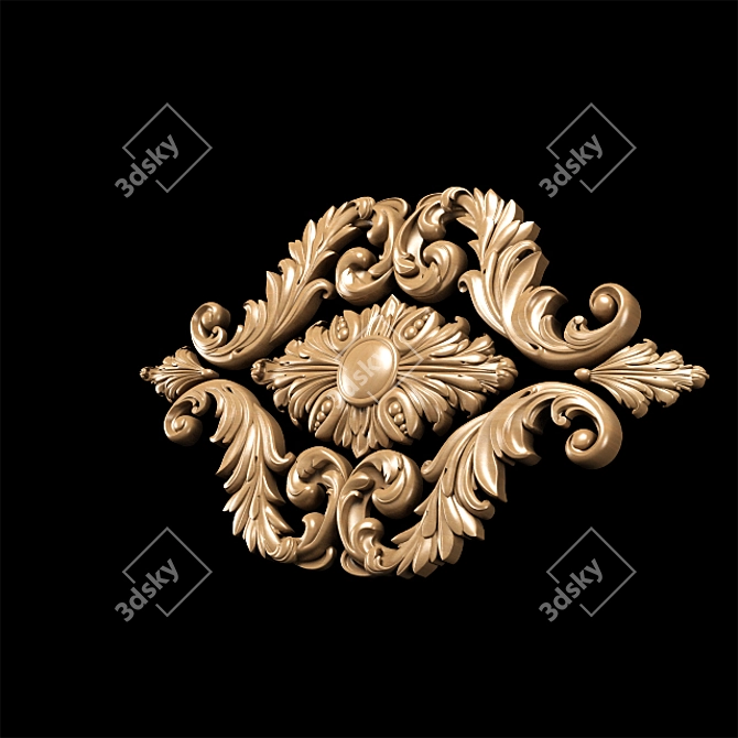 Classic Carving Trim: Detailed CNC & Rendering 3D model image 5