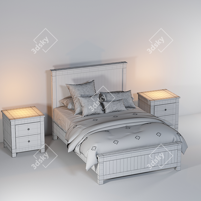 Luxury Lincoln Bed - Timeless Elegance 3D model image 2