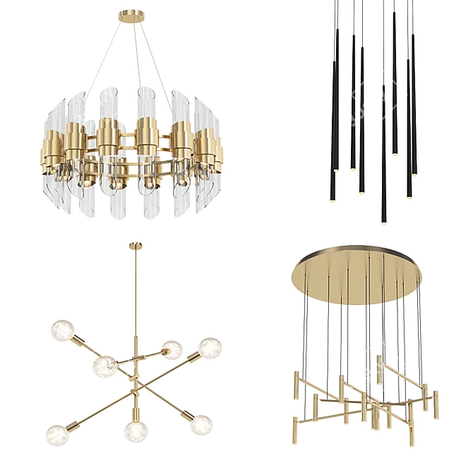 Sputnik Chandelier Collection 3D model image 1