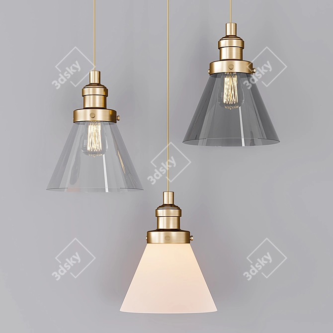 Innovations Lighting Large Cone Mini Pendant 3D model image 1