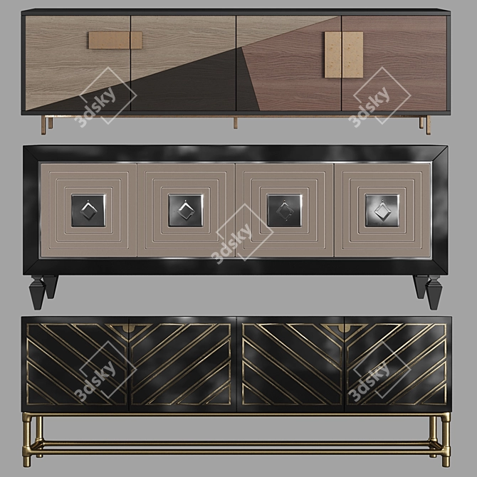 Jazz Sideboard: Art Deco Elegance 3D model image 1