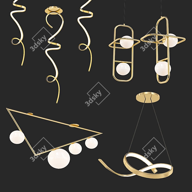 Modern Chandelier Set 3D model image 6