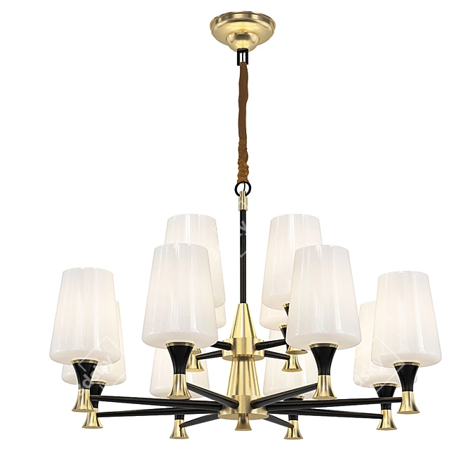 European Style Designer Glass Chandelier 3D model image 1