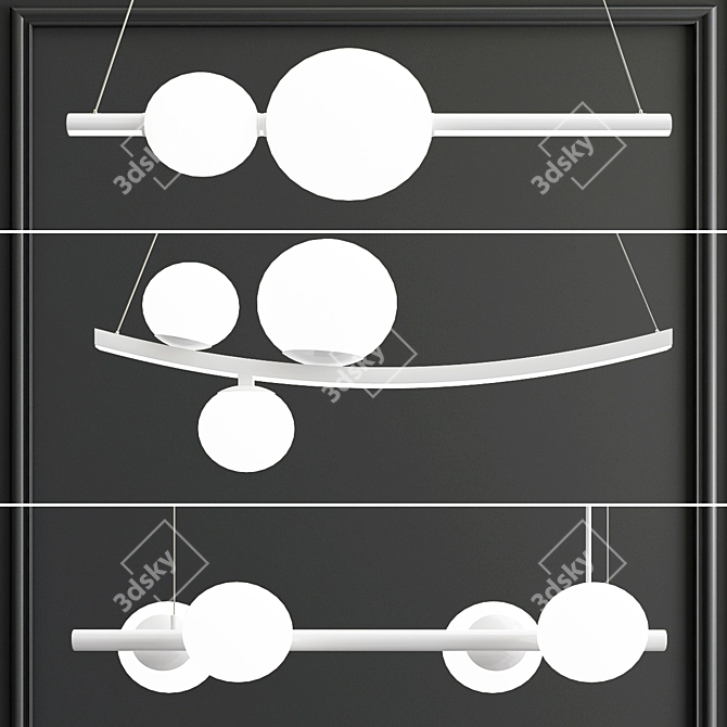 Sleek Matte Pendant Lights 3D model image 5