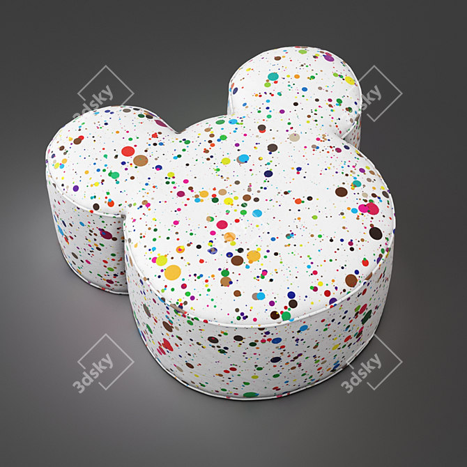 Whimsical Mickey Mouse Ottoman - Perfect for Disney Fans! 3D model image 2