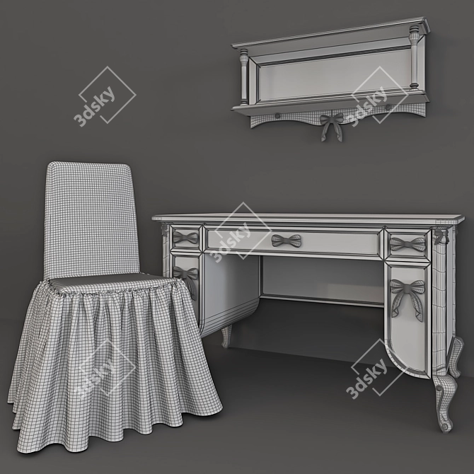 Elegant Dolfi Table & Chair 3D model image 3