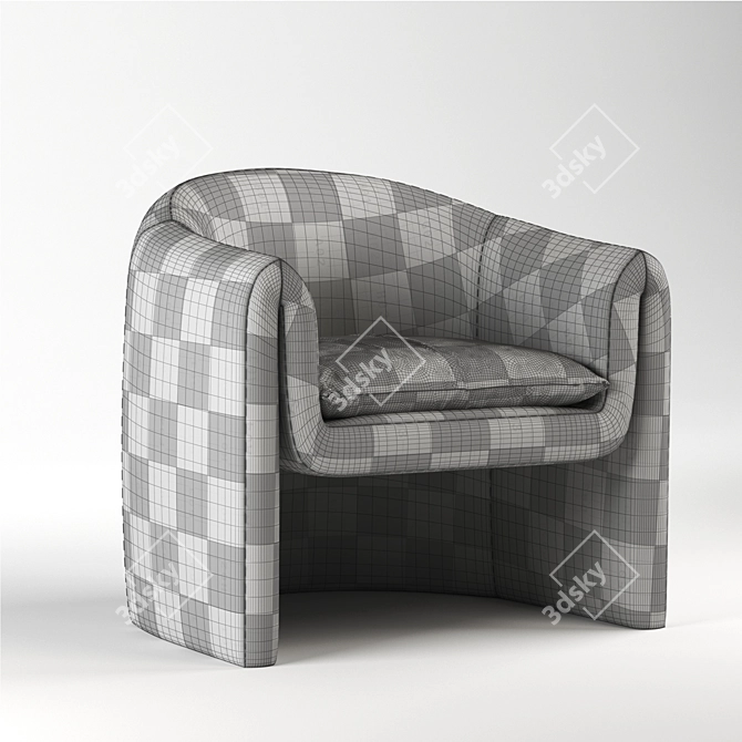 Velvet Artistic Chair 3D model image 3