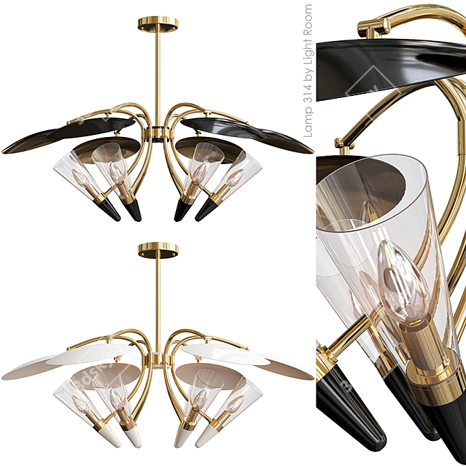 Elegant 6-Light Lamp by Light Room 3D model image 6