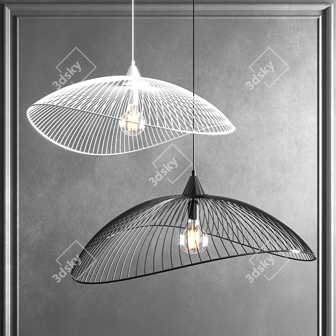 Scandinavian Kasteli Pendant: Modern E27 Suspension 3D model image 1