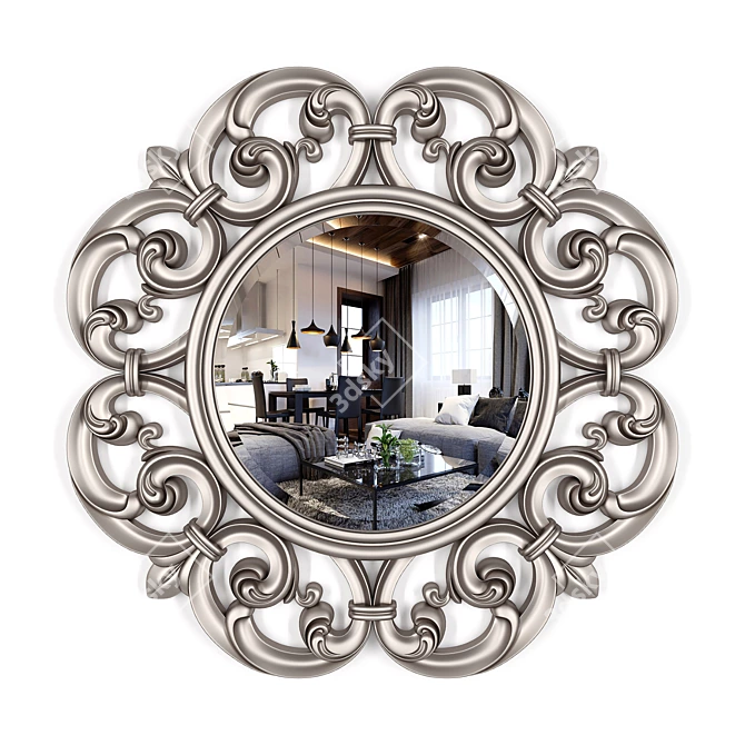 Coaster Silver Fleur-de-lis Mirror 3D model image 1