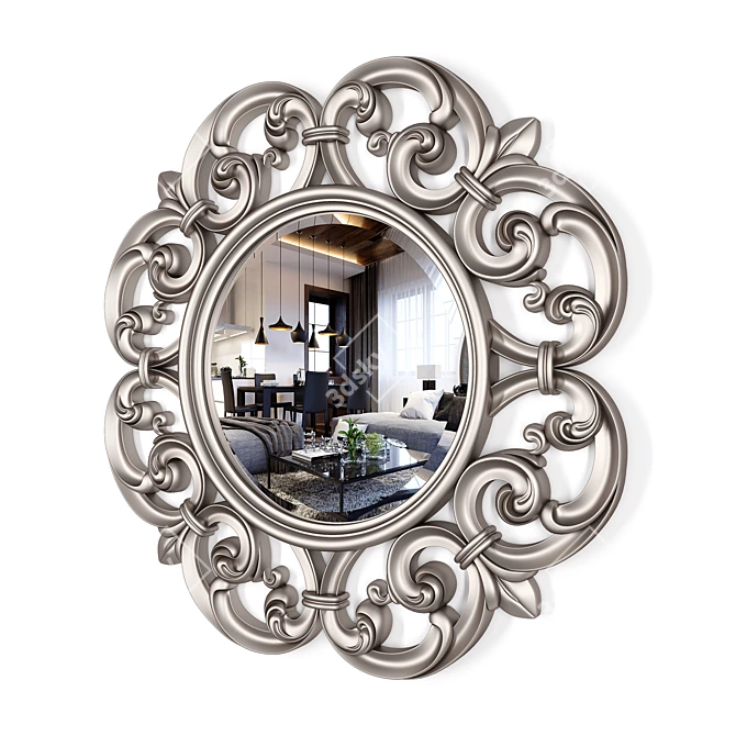 Coaster Silver Fleur-de-lis Mirror 3D model image 2