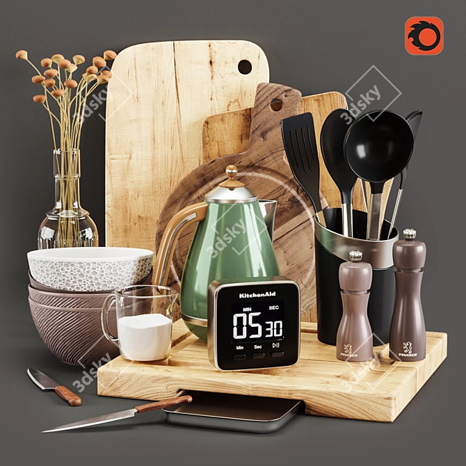 Kitchen Decor Set: Stylish & High-Quality 3D model image 1