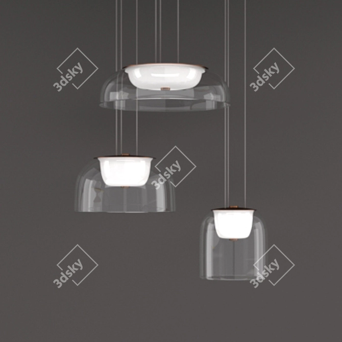 Modern LED Scandinavian Chandelier Set 3D model image 1