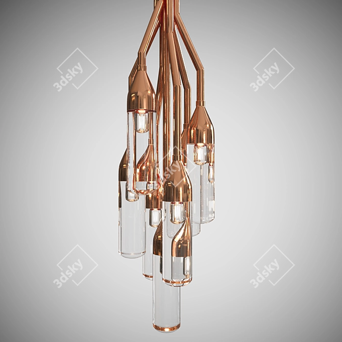 Sleek Glass Pendant Lamp 3D model image 2