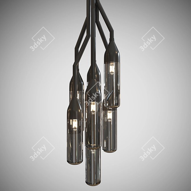 Sleek Glass Pendant Lamp 3D model image 3