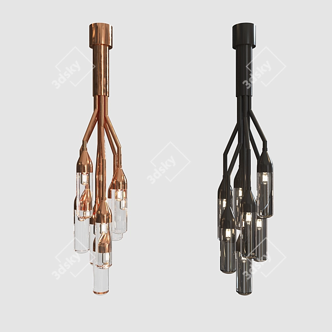 Sleek Glass Pendant Lamp 3D model image 5