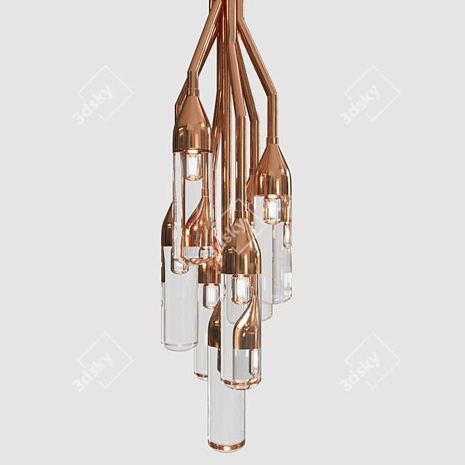 Sleek Glass Pendant Lamp 3D model image 6